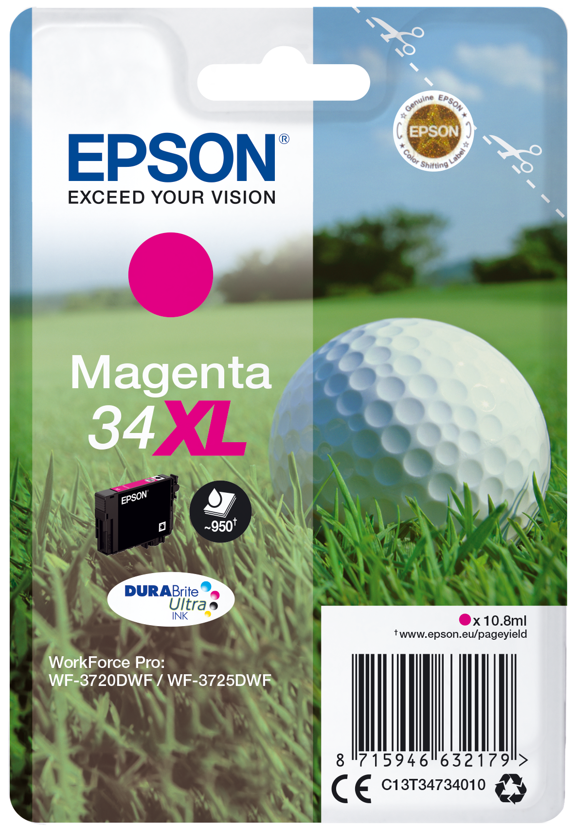 Singlepack Magenta 34XL DURABrite Ultra Ink