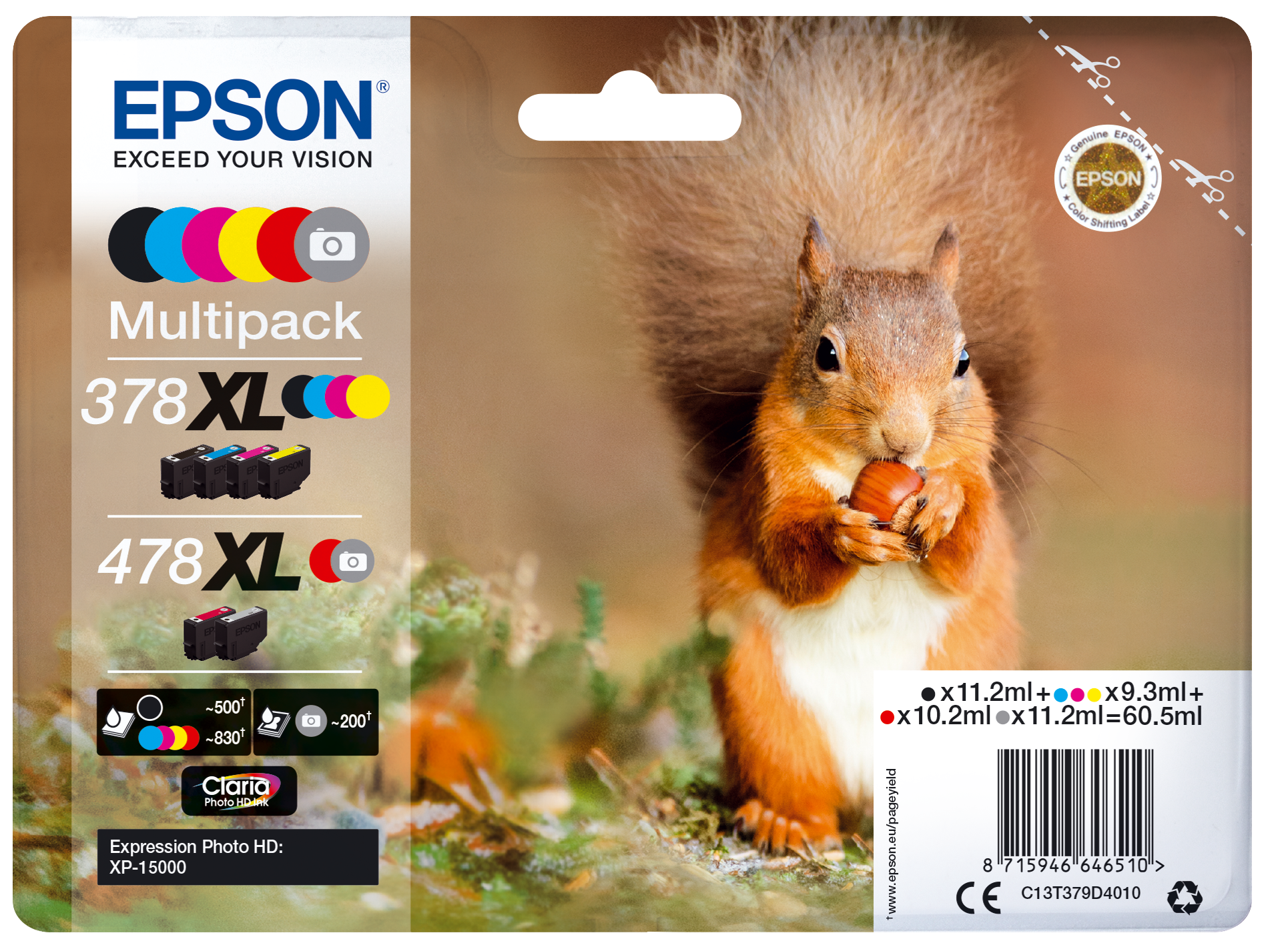 Multipack 6-colours 378XL / 478XL Claria Photo HD Ink