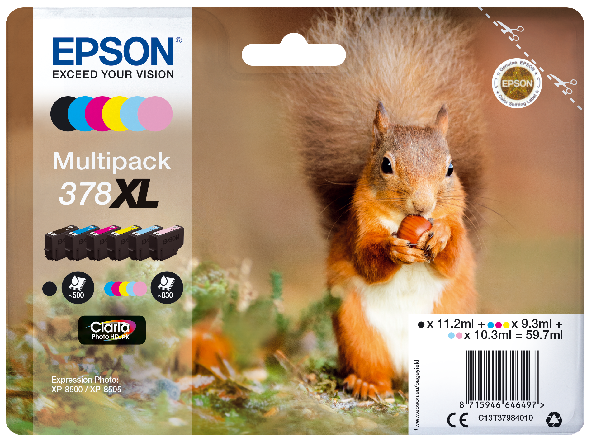 Cartucce Multipack 6-colours 378XL Claria Photo HD Ink