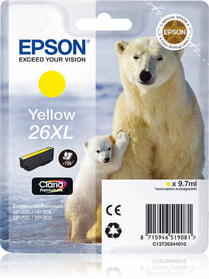 Singlepack Yellow 26XL Claria Premium Ink, Ink Consumables, Ink & Paper, Products