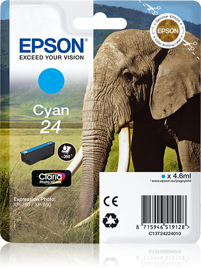 Singlepack Cyan 24 Claria Photo HD Ink