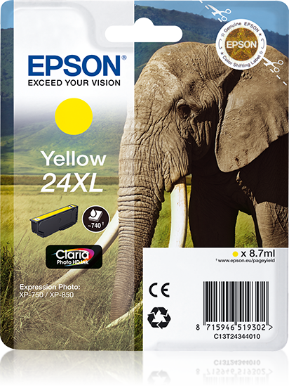 Singlepack Yellow 24XL Claria Photo HD Ink