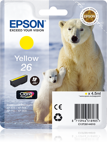 Singlepack Yellow 26 Claria Premium Ink