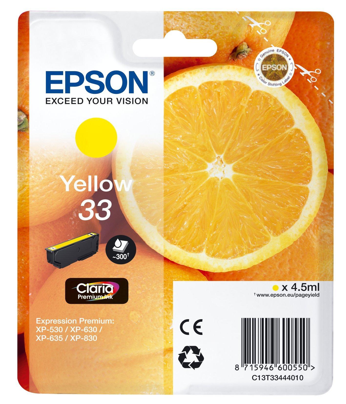 Singlepack Yellow 33 Claria Premium Ink