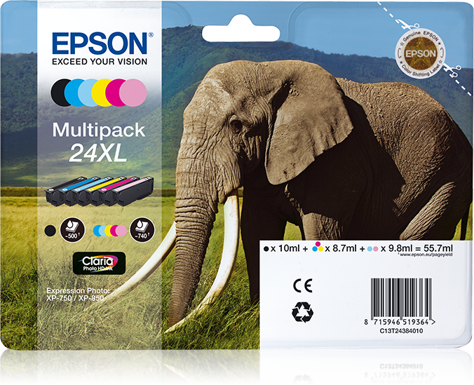 Multipack 6-colours 24XL Claria Photo HD Ink