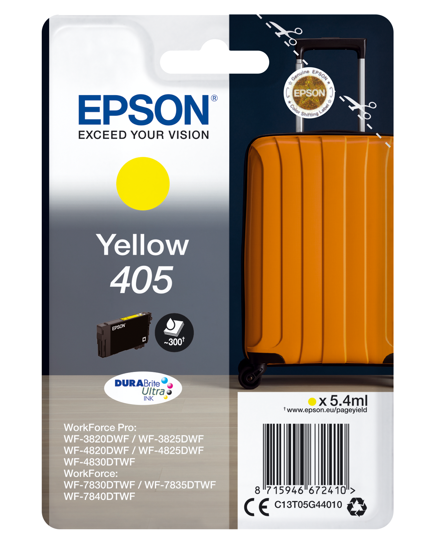 Logisk Tænke pige Singlepack Yellow 405 DURABrite Ultra Ink | Ink Consumables | Ink & Paper |  Products | Epson Europe