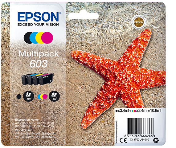 Encre EasyMail multipack 4 couleurs Étoile de mer 603
