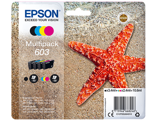 Encre multipack 4 couleurs Étoile de mer 603, Consommables encre, Encre &  papier, Produits