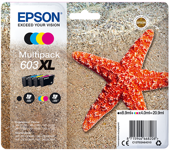 Encre multipack 4 couleurs Étoile de mer 603XL, Consommables encre, Encre  & papier, Produits
