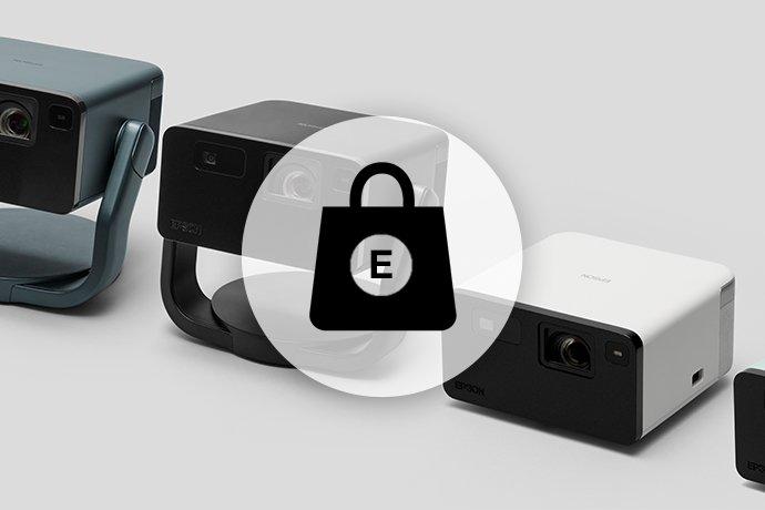 a group of four different types of projectors with a lock on them