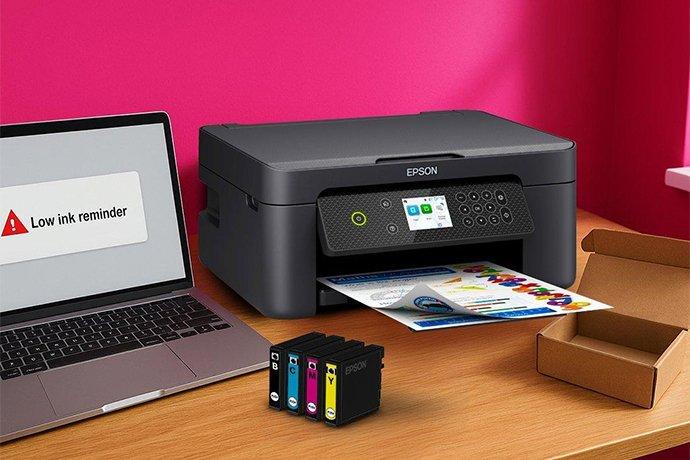 Printer and Laptop on a desk