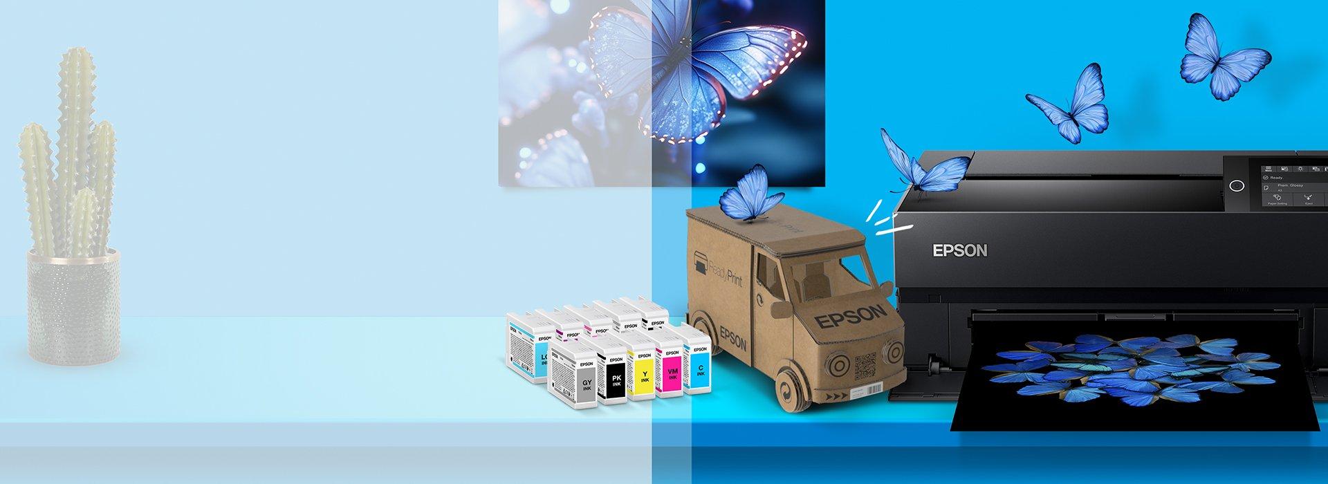 Printer, truck and ink cartridges