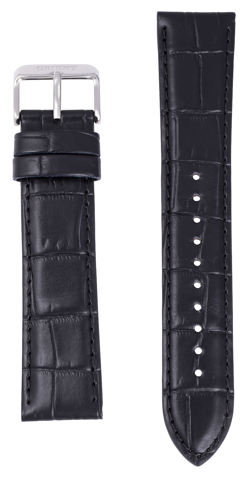 Bracelet en cuir noir de 22 mm