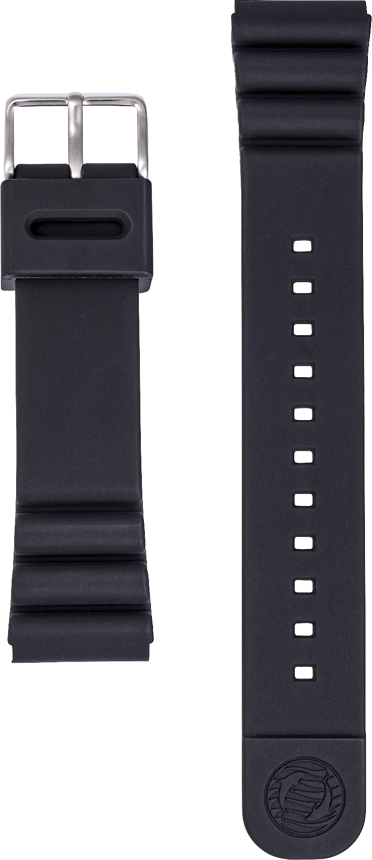 Schwarzes Silikonarmband, 22 mm