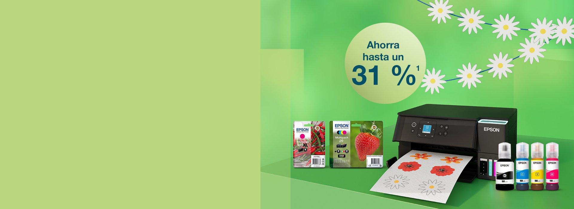 Spring Sale banner with Printer and Inkies