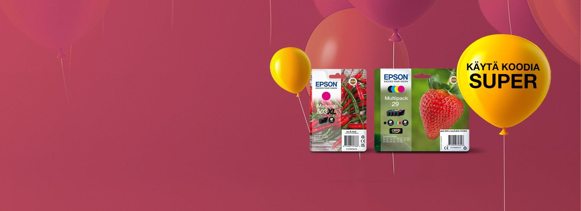 Inkfinder Super Savings Banner with balloon