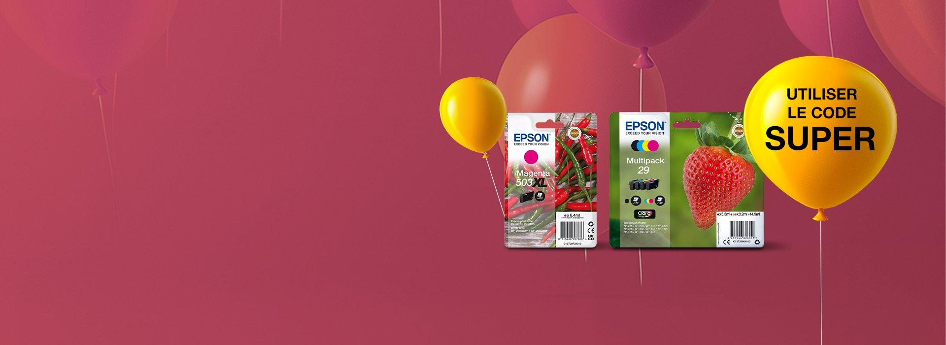 Inkfinder Super Savings Banner with balloon