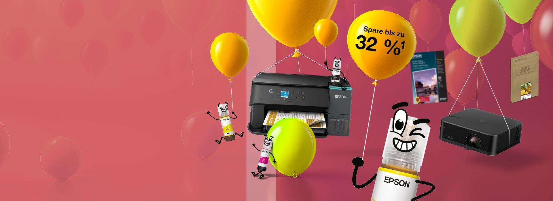 Super Savings banner with balloons and Inkies