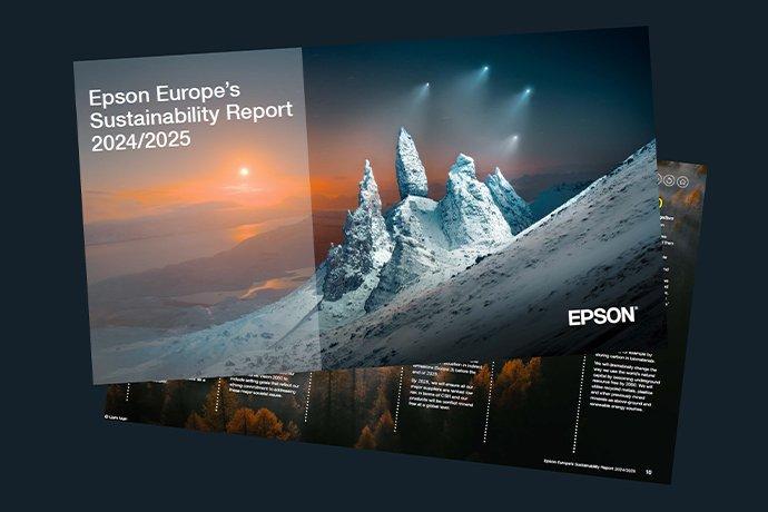 Un'immagine della brochure digitale del Report sulla sostenibilità di Epson Europe 2024/2025 