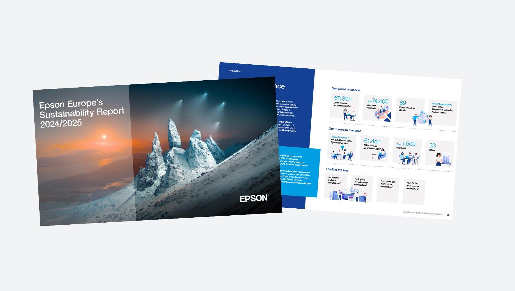 An alternate image of Epson's Sustainability Report 2024/2025 digital brochure