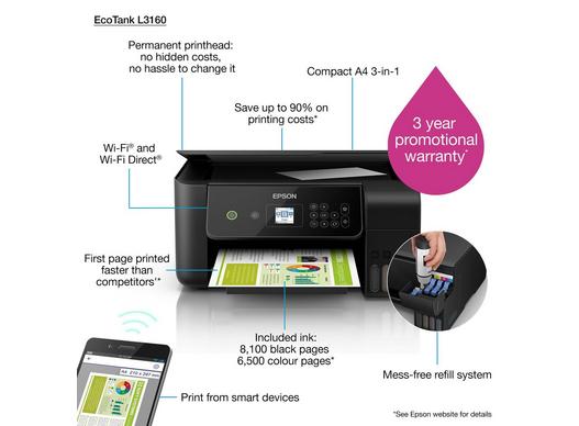 EcoTank L3160 | Consumer | Inkjet Printers | Printers | Products | Epson  Europe