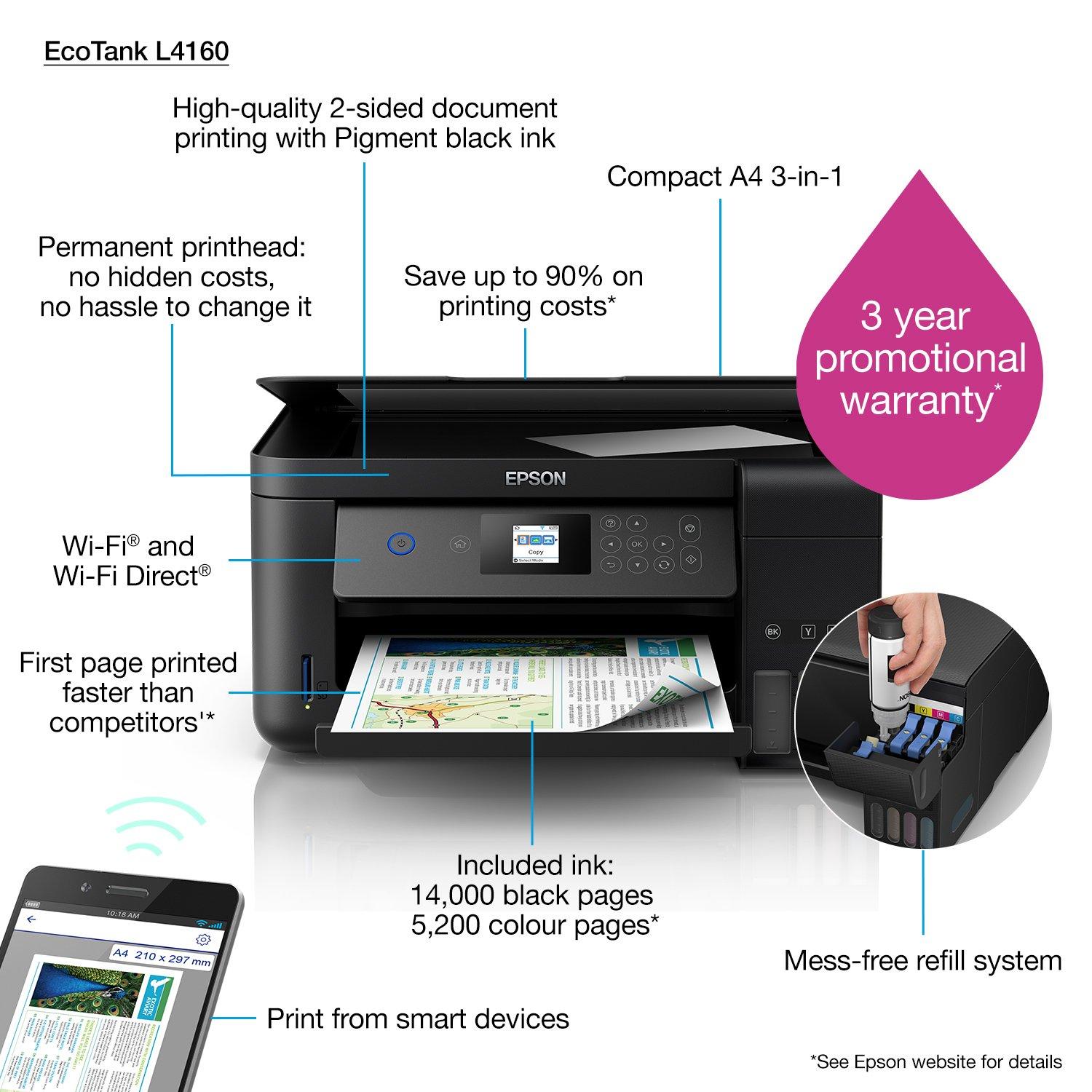 Impresora Multifuncional Epson EcoTank L4160 WIFI - PCSYSTEM