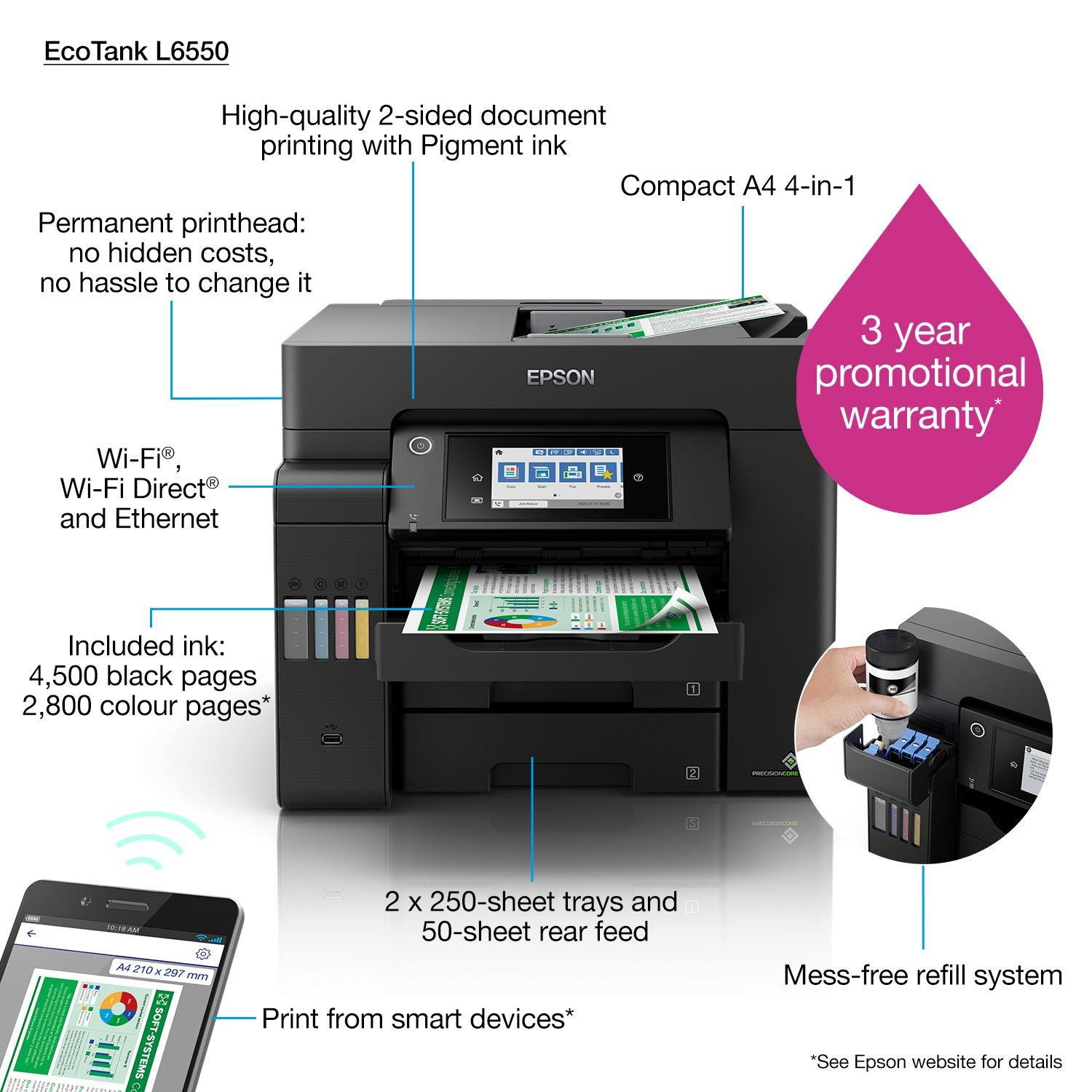 EcoTank L6550 | Consumer | Inkjet Printers | Printers | Products 