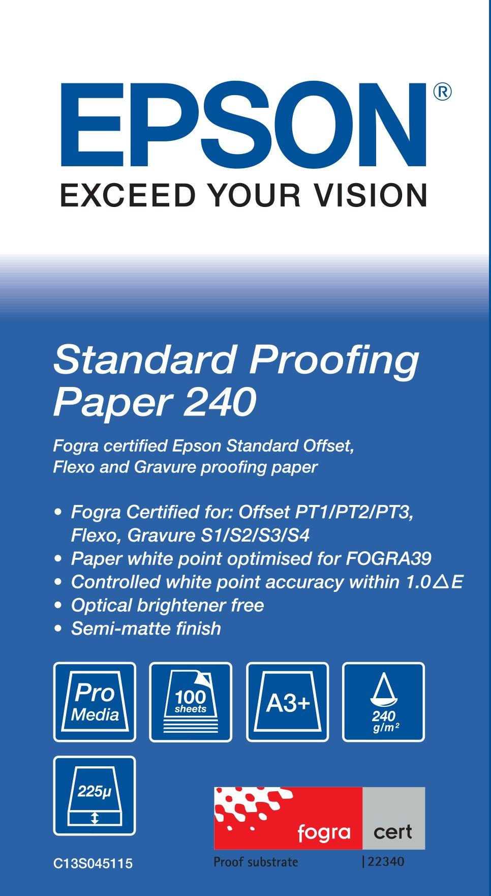 Popierius „Epson Standard Proofing“, DIN A3+, 100 sheets | Popierius ir ...