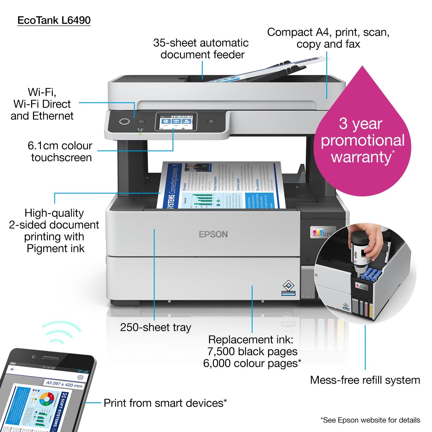 EcoTank L6490 | Consumer | Inkjet Printers | Printers | Products | Epson  Europe