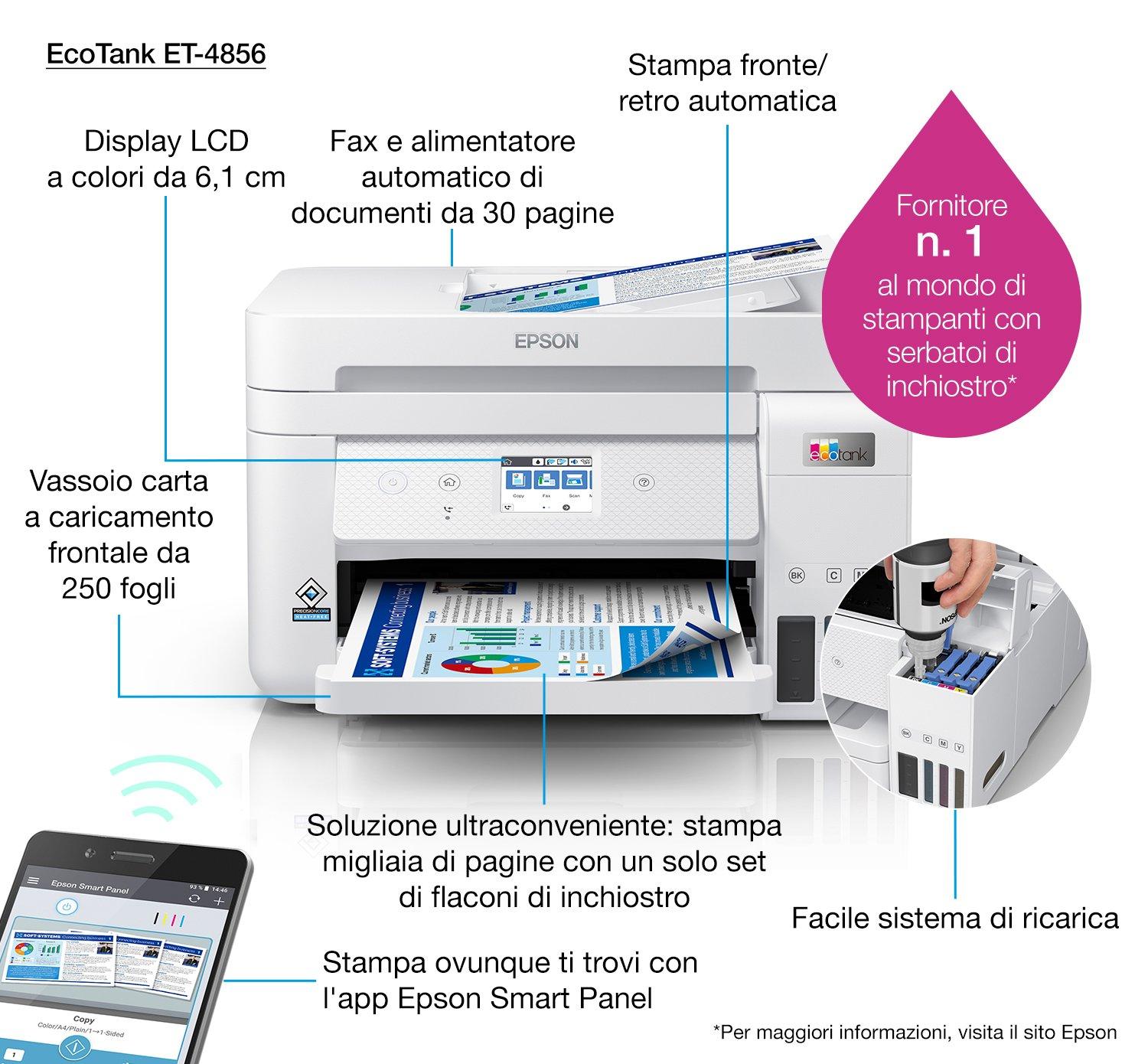 Epson Stampante Inkjet Multifunzione EcoTank ET-4856