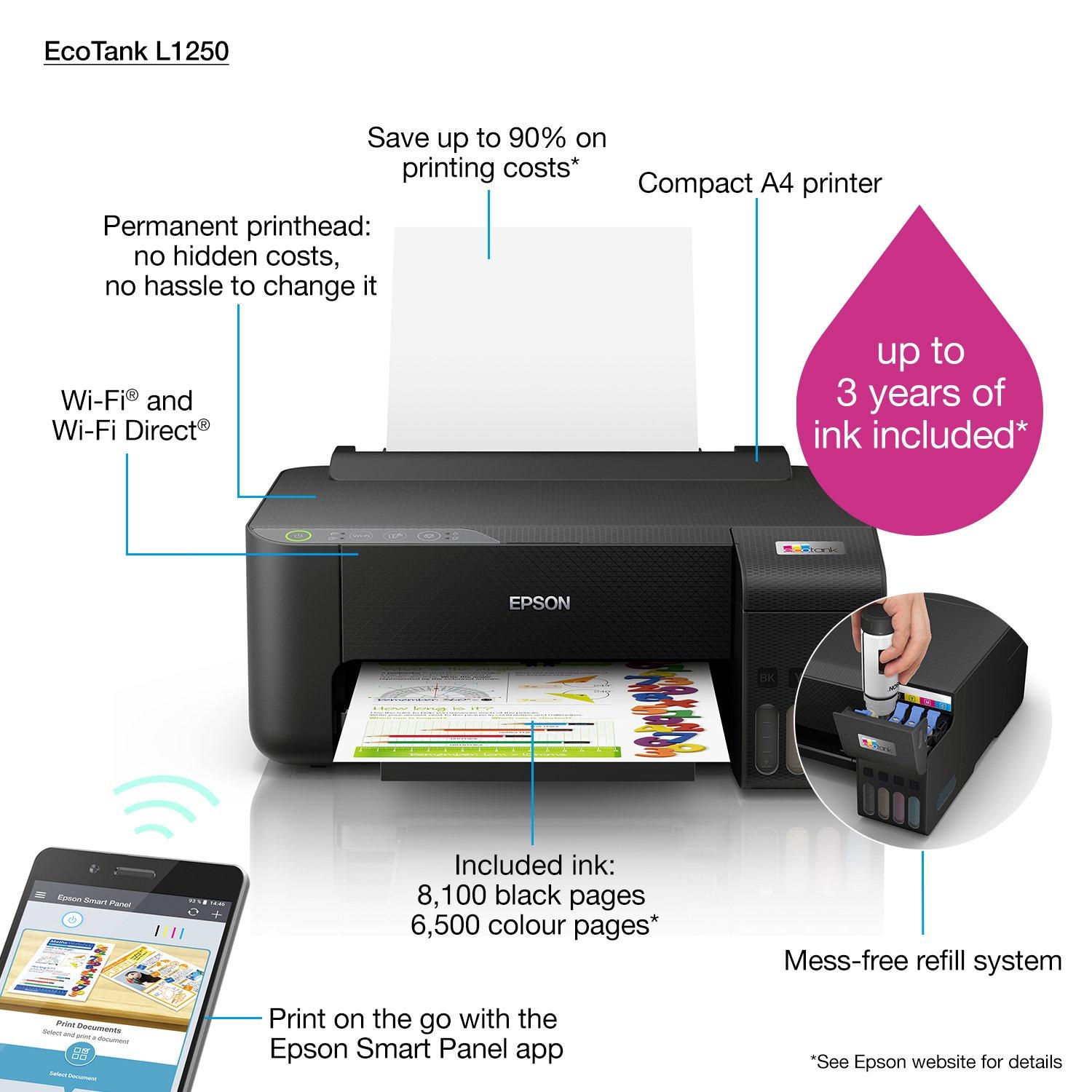 EcoTank L1250 | Consumer | Inkjet Printers | Printers | Products | Epson Europe