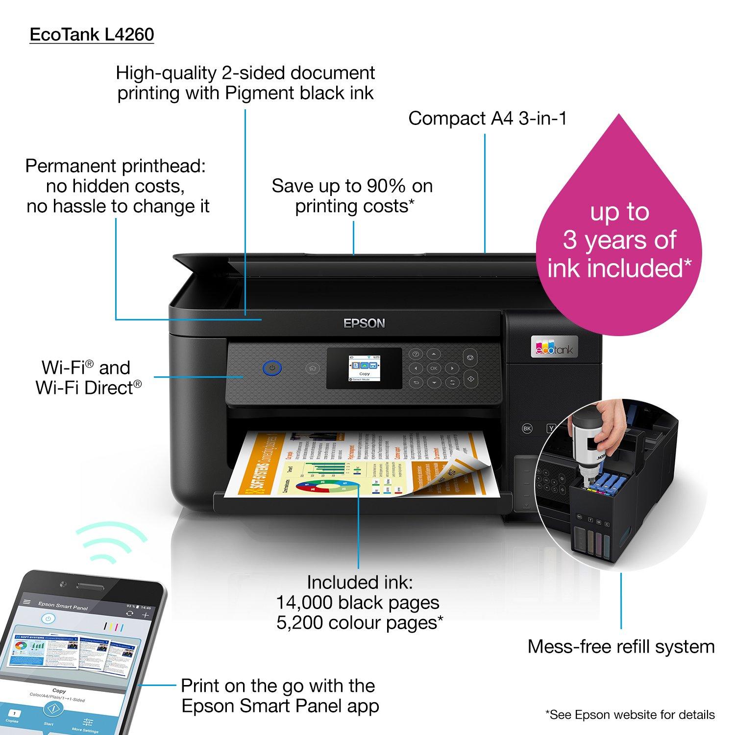 EcoTank L4260, Consumer, Inkjet Printers, Printers, Products