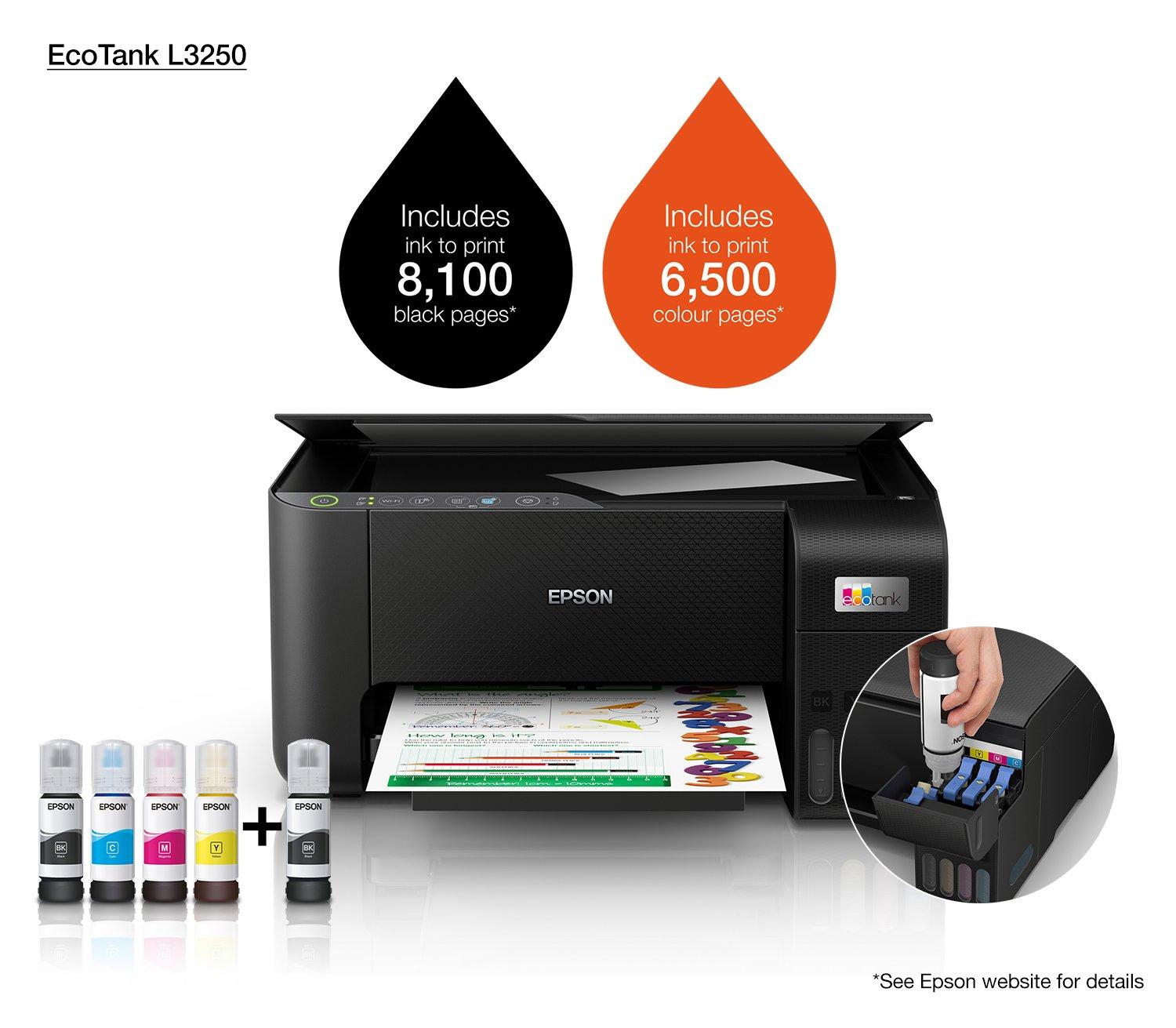 EPSON L3250 Eco-Tank All In One WiFi Print, Scan, Copy