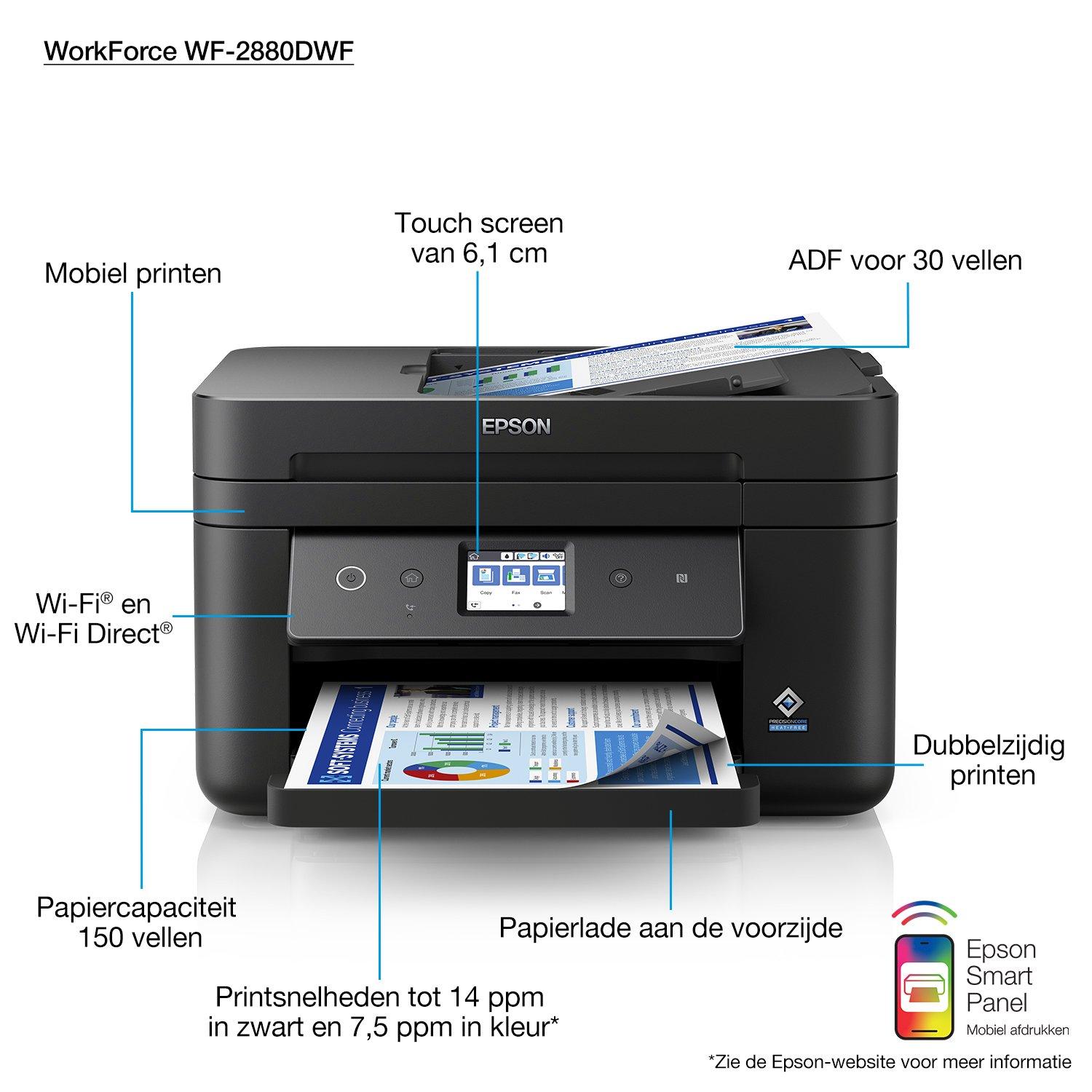 WorkForce WF-2880DWF | Kleinzakelijk | Inkjetprinters | Printers Producten | Epson Nederland