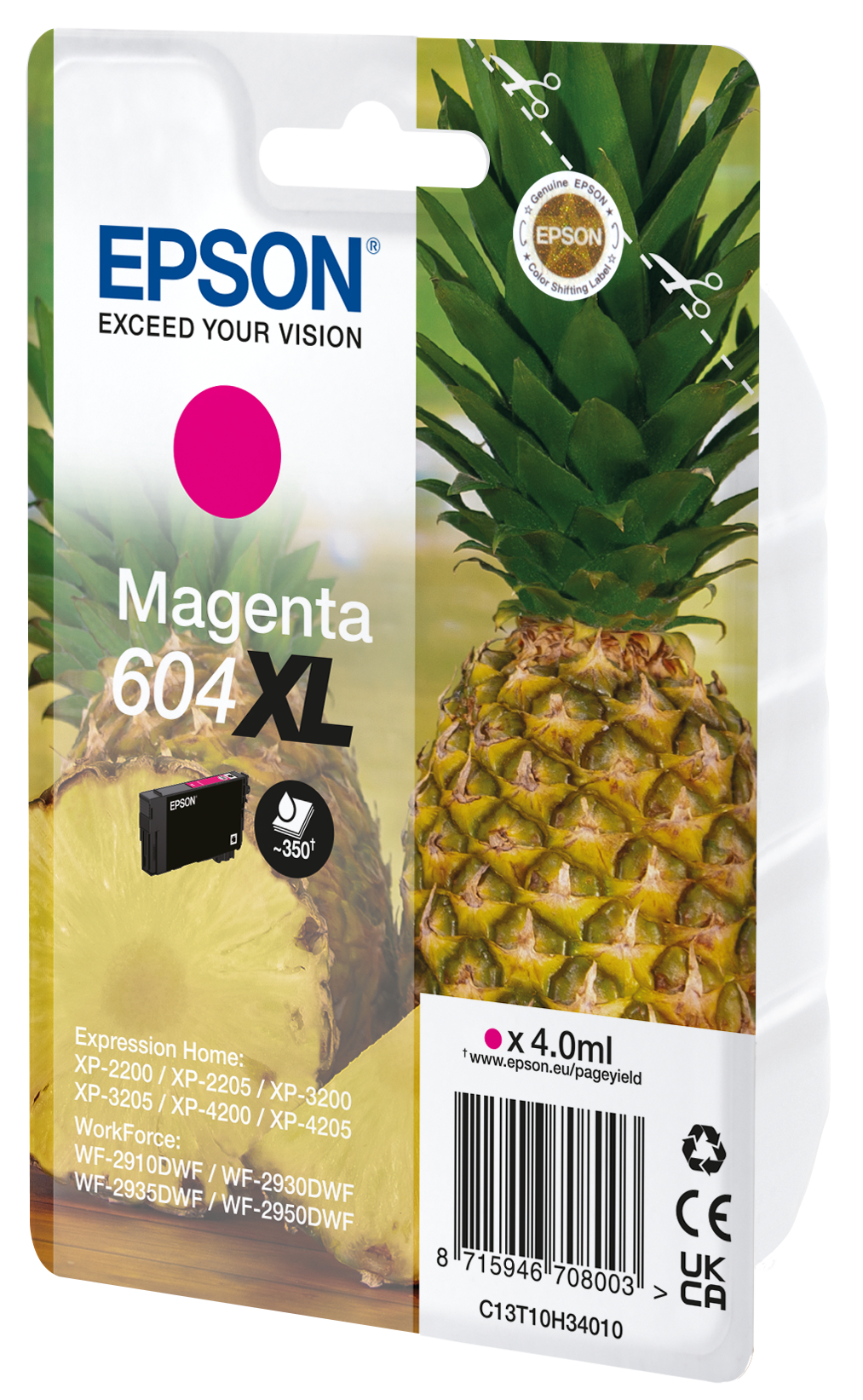 Pack de 4 cartouches d'encre 604XL Compatible Epson Ananas