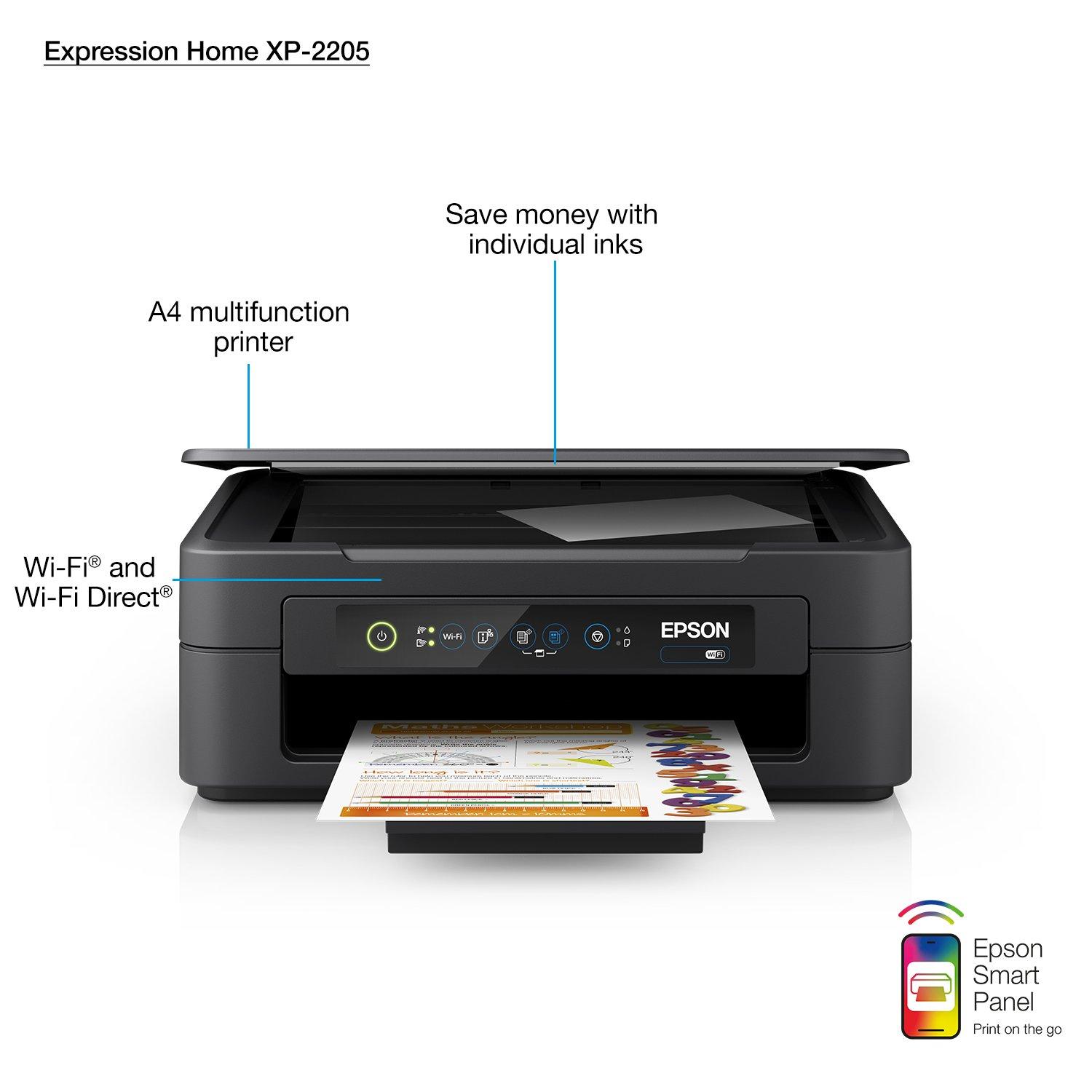 Epson XP-2205 Inkjet Printer and £10 Cashback - Free click and collect