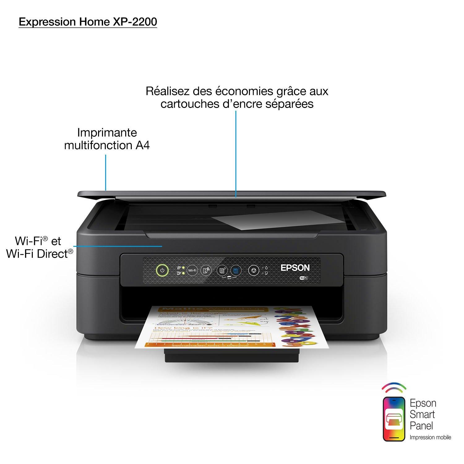 Epson Imprimante Expression Home XP-2200, Multifonction 3-en-1 :  Imprimante/Scanner/Copieur, A4, Jet d'encre Couleur & Ink/604 Pineapple  (Ananas)