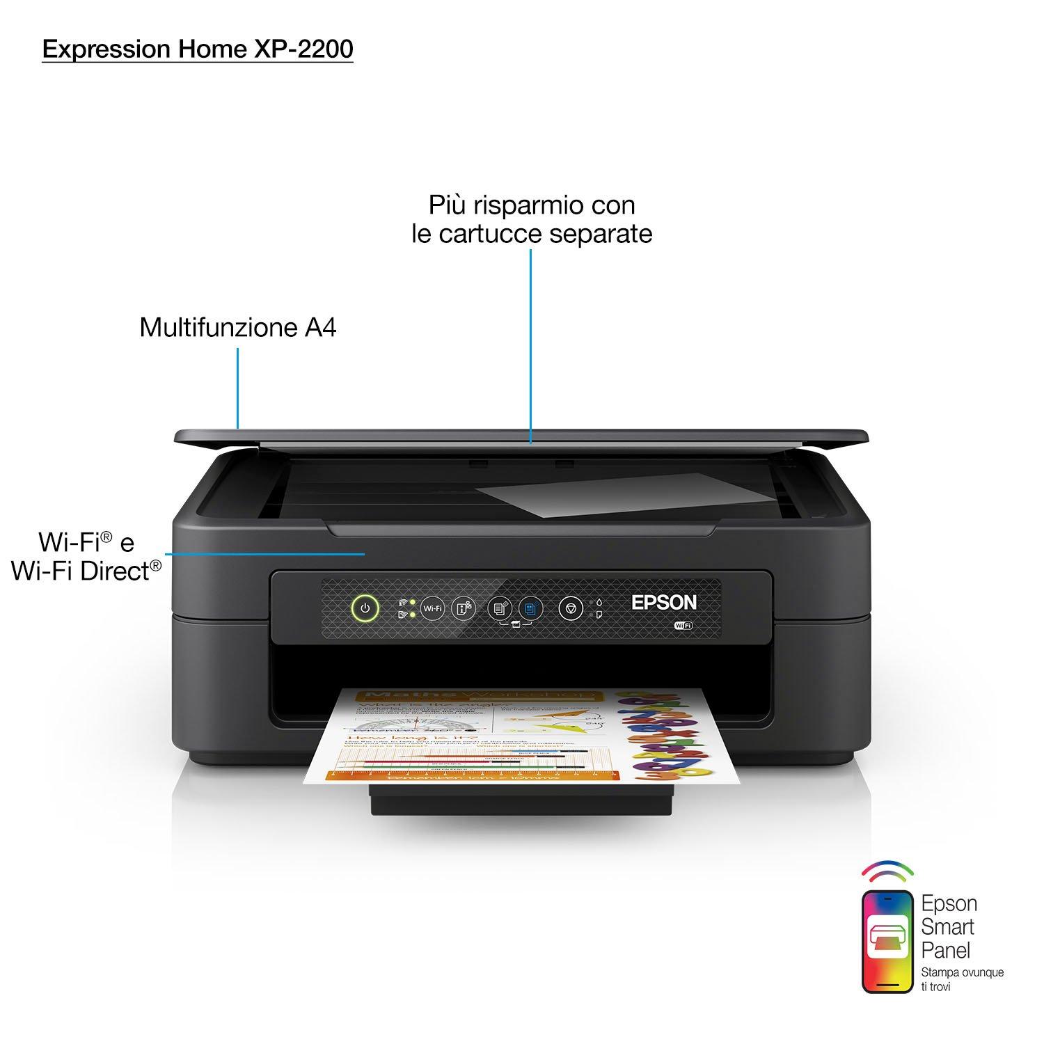 Stampante Epson Expression Home XP-2200 compatta con WiFi + 2 KIT