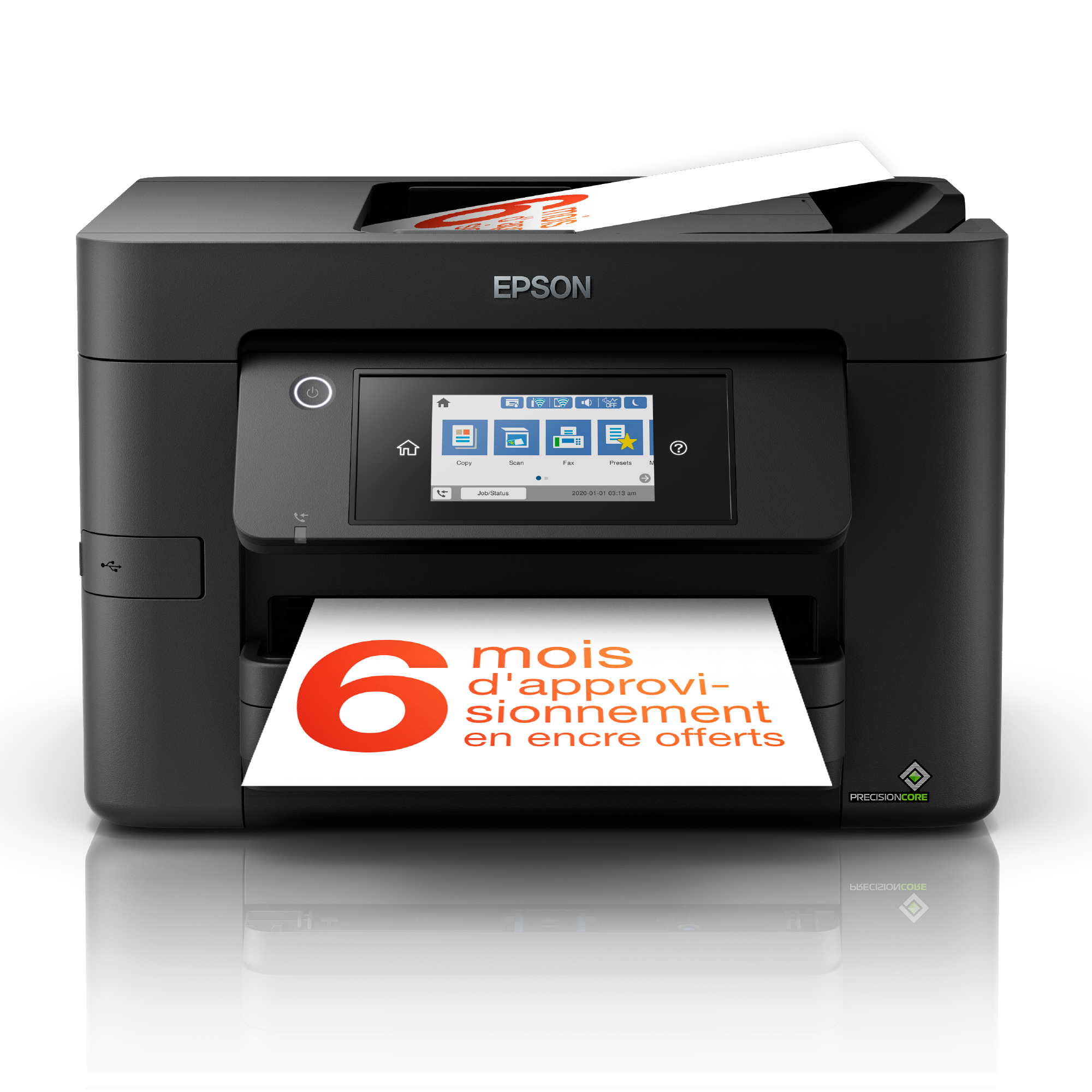 Imprimante multifonction Jet d’Encre A4 WorkForce Pro WF-4825DWF et 6 mois d’encre offerts* avec l’abonnement ReadyPrint