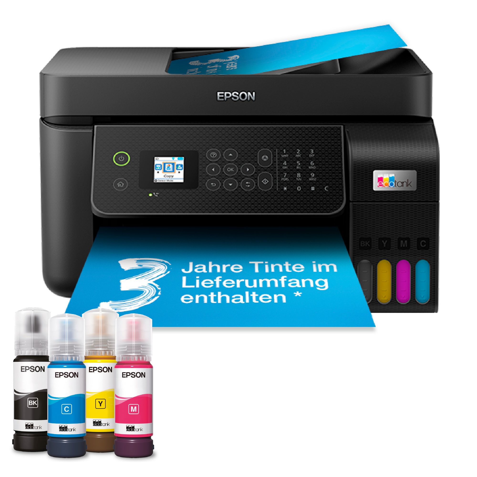EcoTank ET-4800 A4-Multifunktions Wi-Fi-Tintentankdrucker, mit einem im Lieferumfang enthaltenen Vorrat an Tinten für bis zu 3 Jahre