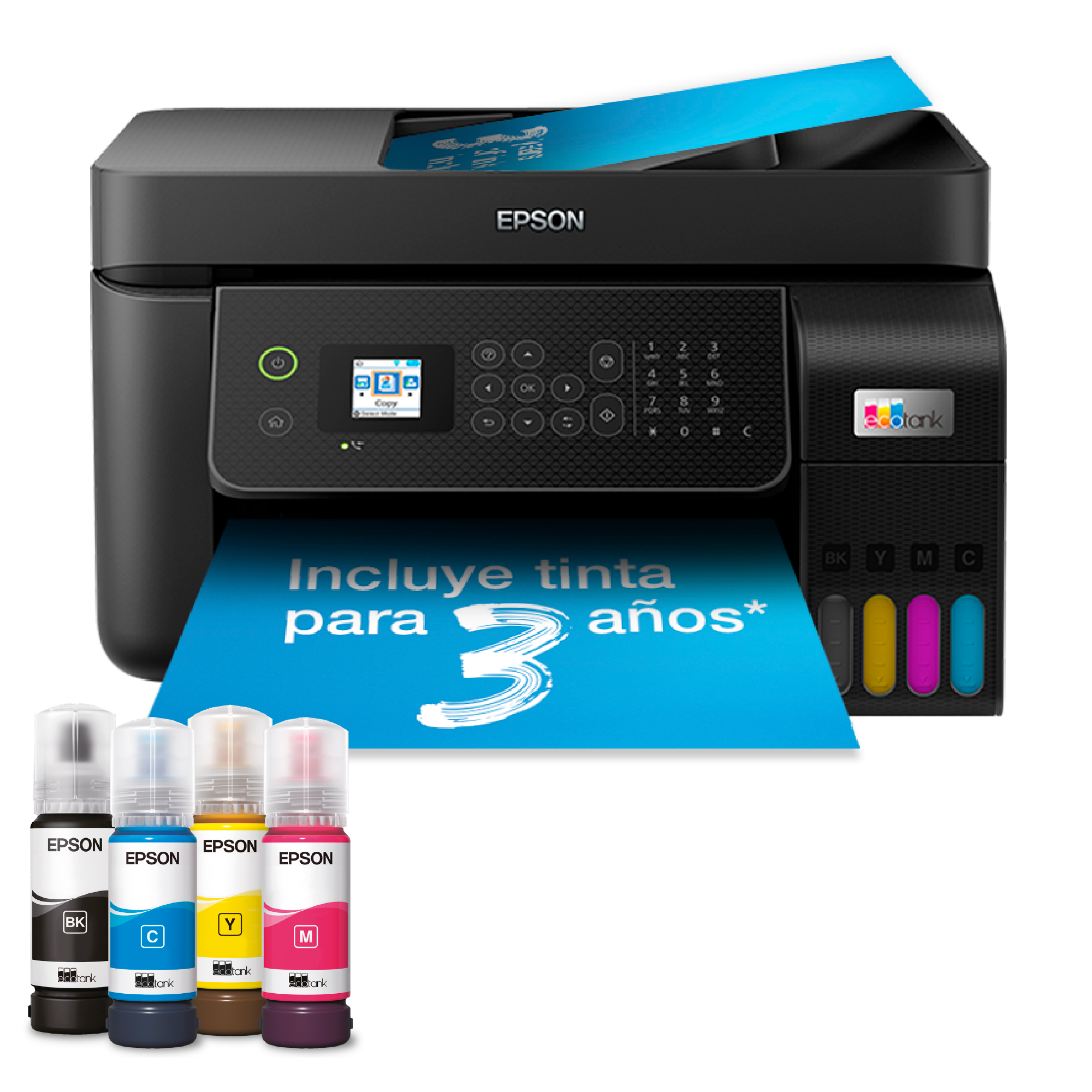 Impresora multifunción EcoTank ET-4800 A4 con depósito de tinta, conexión Wi-Fi y hasta 3 años de tinta incluida