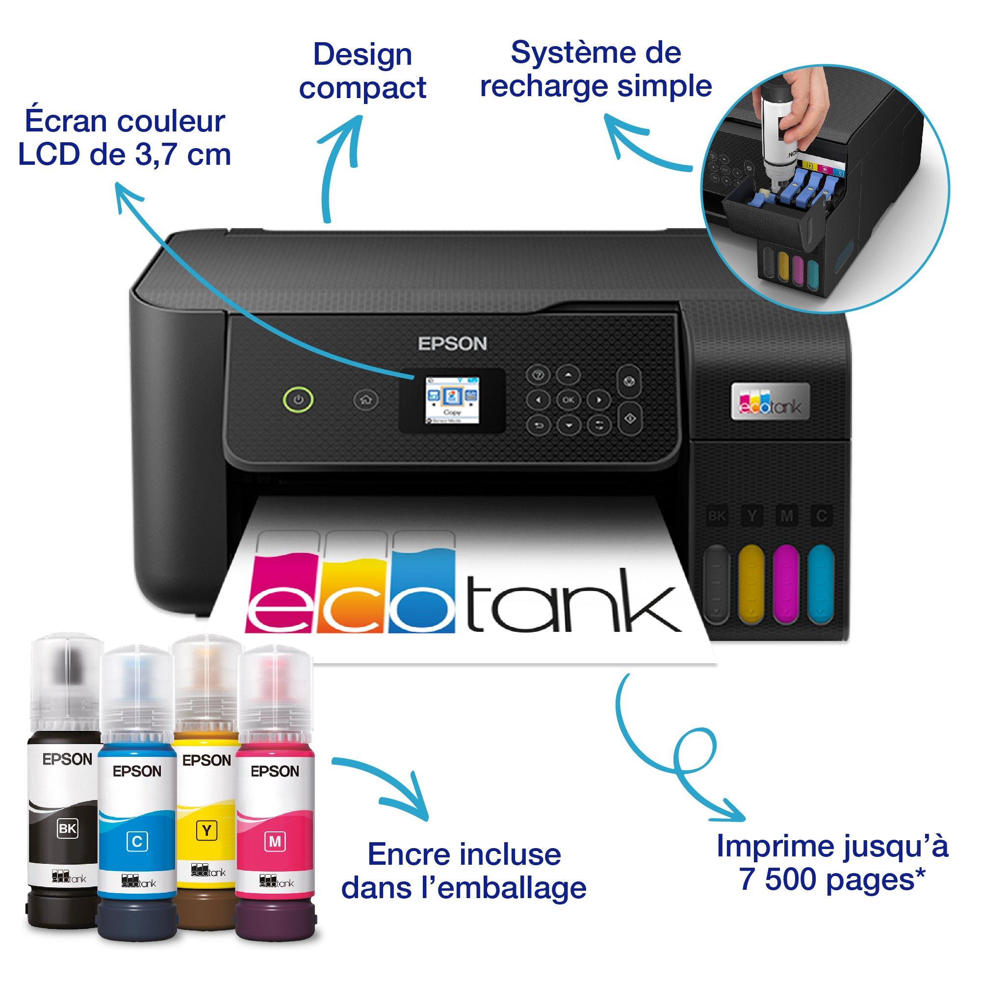 3 Recharges 104 Compatibles pour imprimantes Epson Ecotank - 3 Noir