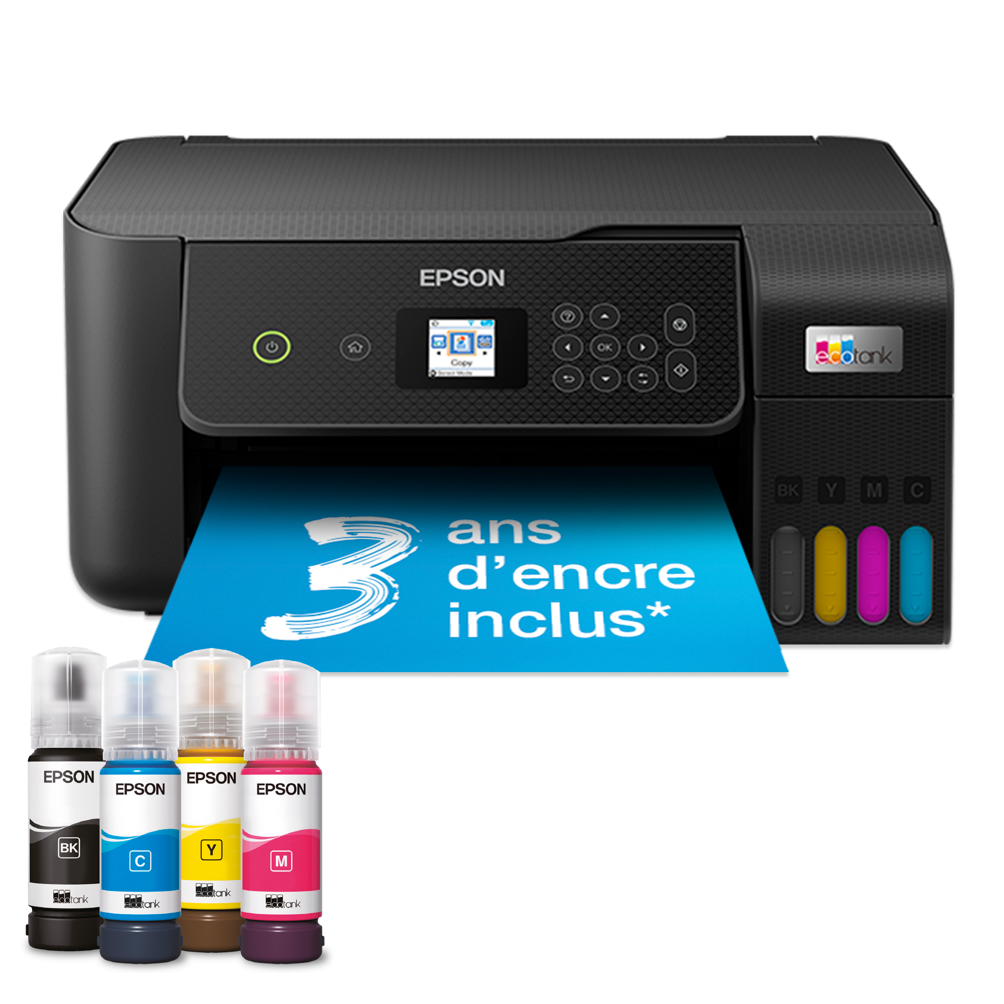 Imprimante multifonction A4 Wi-Fi EcoTank ET-2820 équipée de réservoirs d’encre, avec jusqu’à 3 ans d’encre inclus