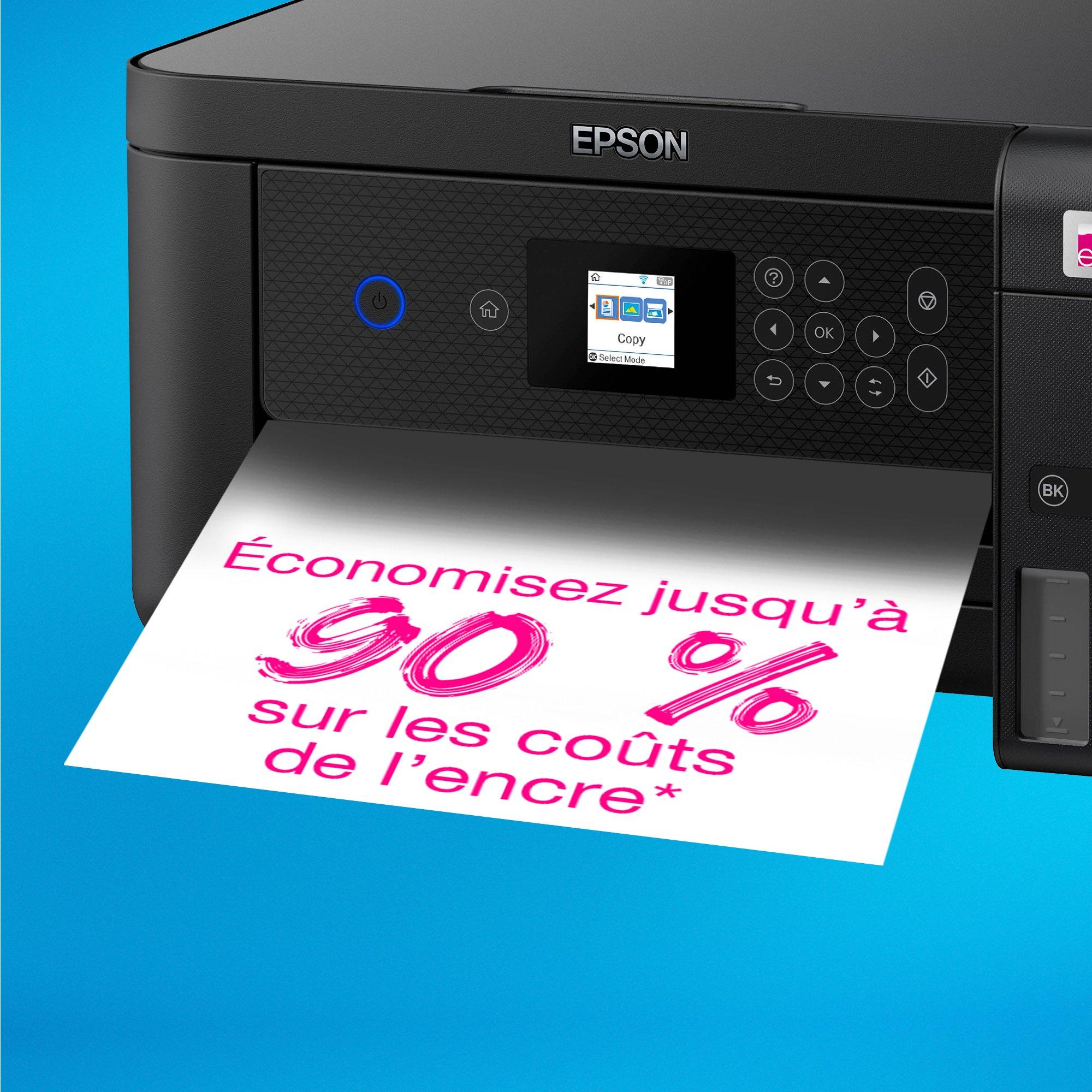 2850 - Epson EcoTank ET2850 Imprimante multifonction recto verso couleur  Wi-Fi 33 ppm P/N : C11CJ63405