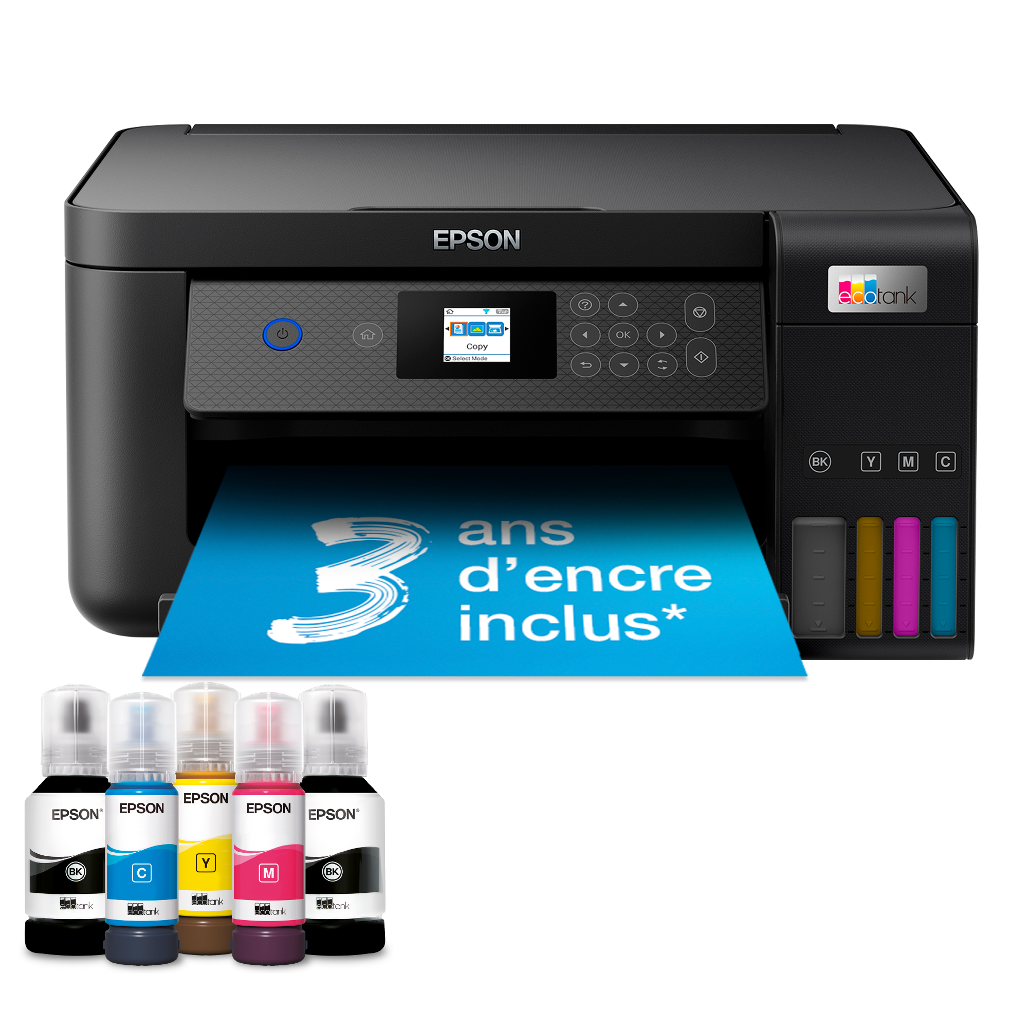 Imprimante multifonction A4 Wi-Fi EcoTank ET-2850 équipée de réservoirs d’encre, avec jusqu’à 3 ans d’encre inclus