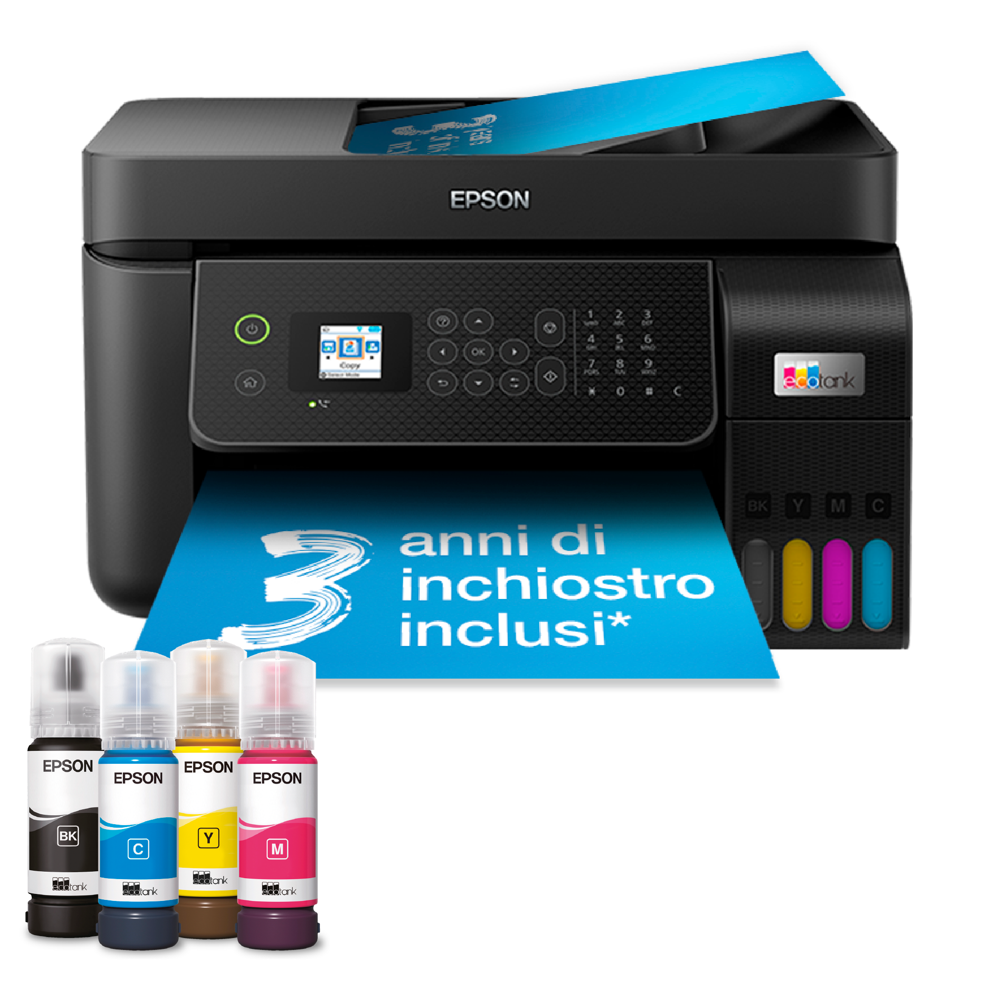EcoTank ET-4800 stampante multifunzione A4 Wi-Fi con serbatoi di inchiostro, fino a 3 anni di inchiostro incluso