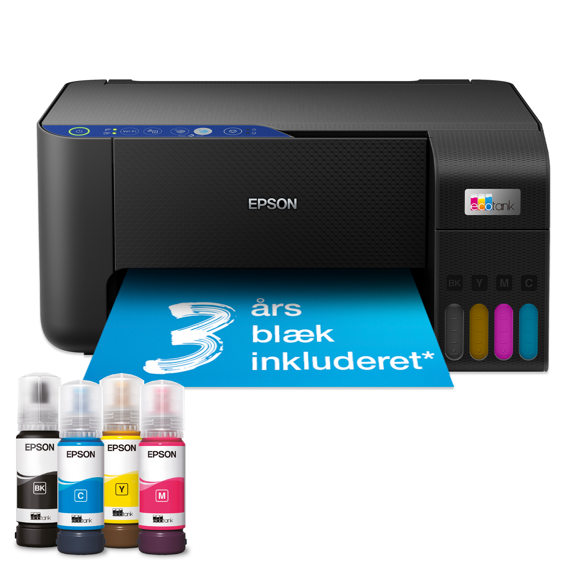 EcoTank ET-2811 A4 Wi-Fi-multifunktionsprinter med blækbeholder, inkl. blæk til ca. 3 års forbrug