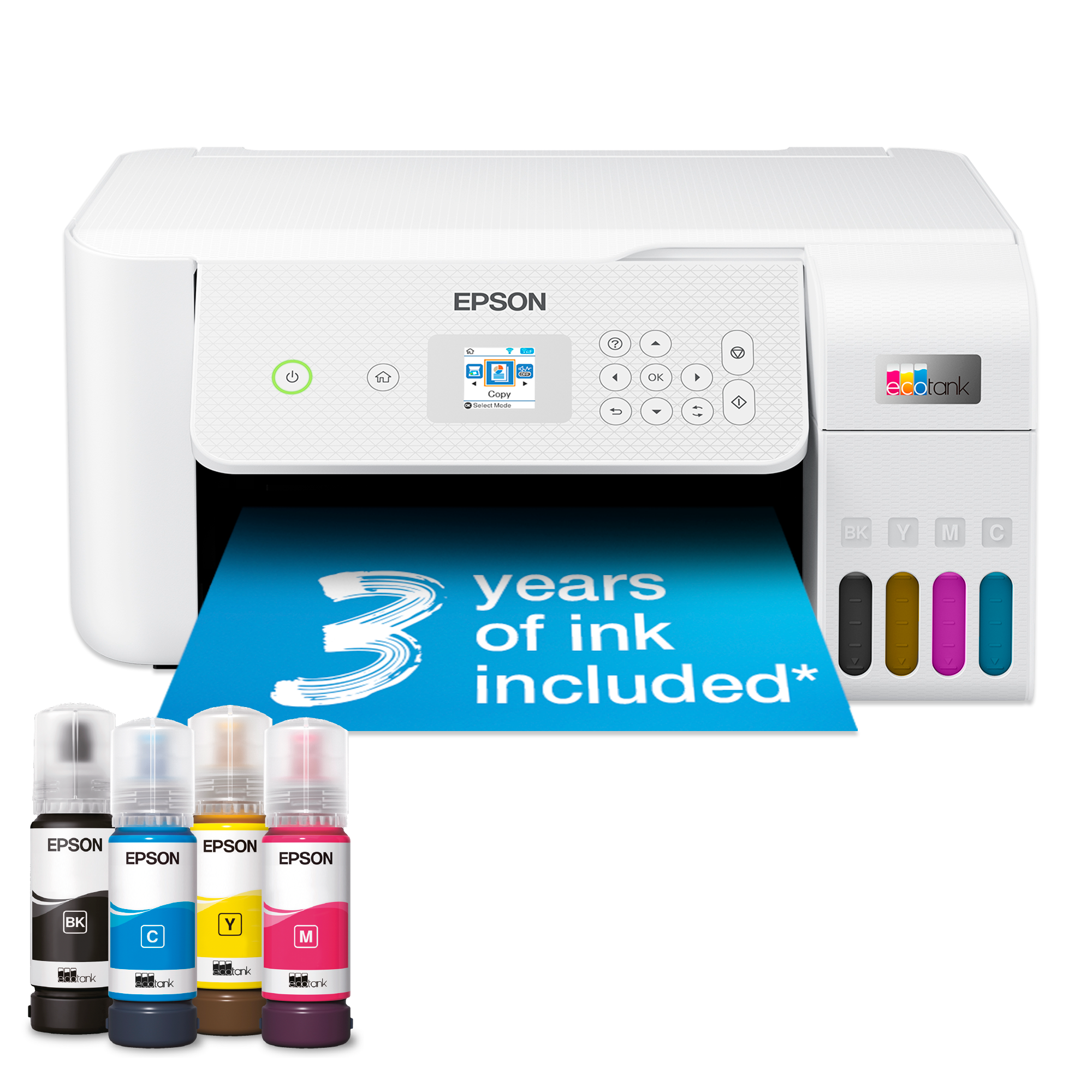 EcoTank ET-2826 A4 Multifunction Wi-Fi Ink Tank Printer, With Up To 3 Years Of Ink Included*