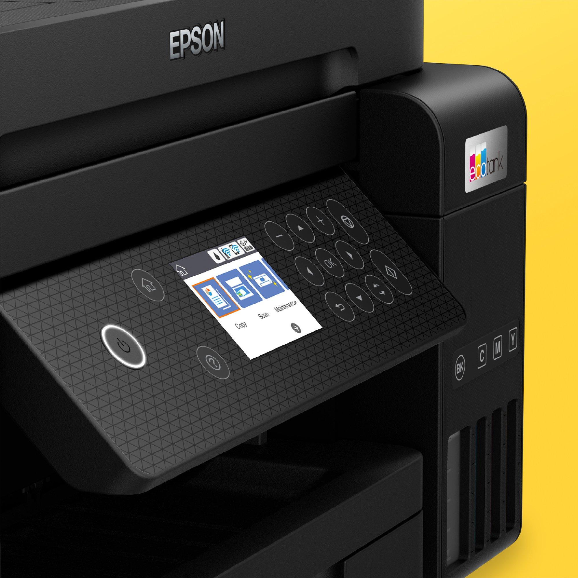 Impresora multifunción  Epson EcoTank ET-3850, Con depósito recargable,  Hasta 3 años de tinta incluida, Conexión Wi-Fi, 5 años garantía, Negro