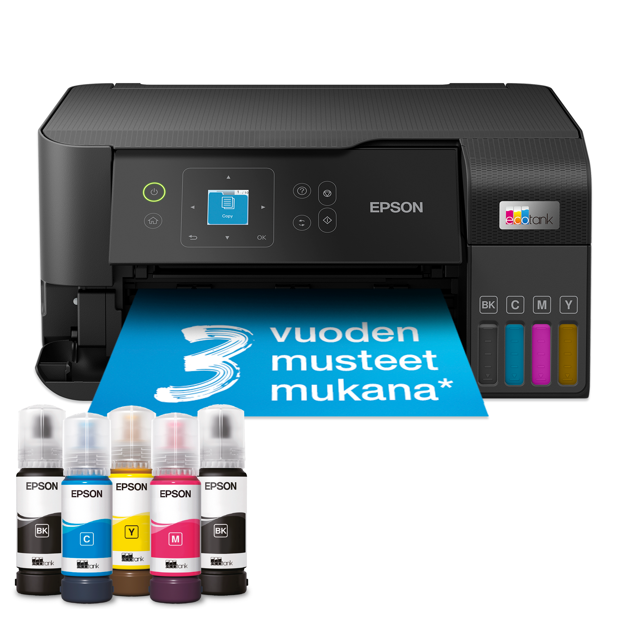 EcoTank ET-2840 A4-monitoimitulostin – Wi-Fi, mustesäiliöt ja mukana jopa 3 vuoden musteet